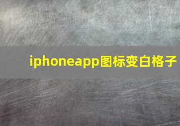 iphoneapp图标变白格子