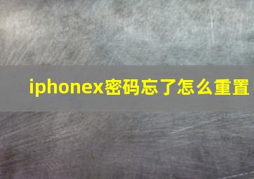 iphonex密码忘了怎么重置