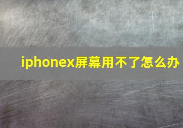 iphonex屏幕用不了怎么办