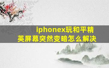 iphonex玩和平精英屏幕突然变暗怎么解决