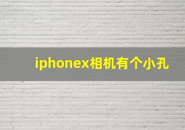 iphonex相机有个小孔