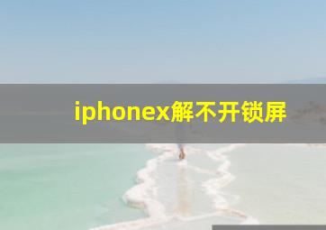 iphonex解不开锁屏