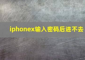 iphonex输入密码后进不去