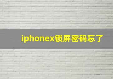 iphonex锁屏密码忘了