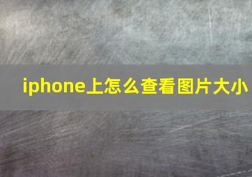 iphone上怎么查看图片大小