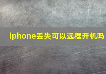 iphone丢失可以远程开机吗