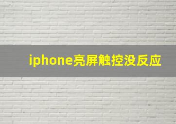 iphone亮屏触控没反应