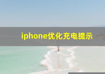 iphone优化充电提示