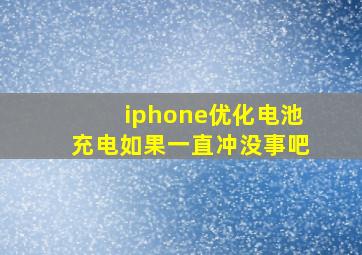 iphone优化电池充电如果一直冲没事吧