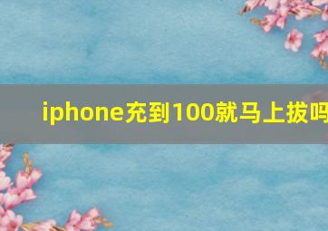 iphone充到100就马上拔吗