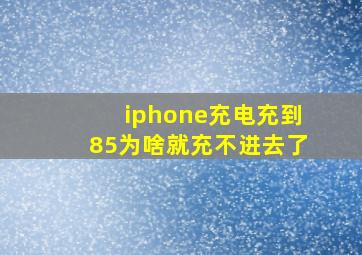 iphone充电充到85为啥就充不进去了