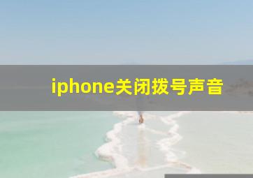 iphone关闭拨号声音