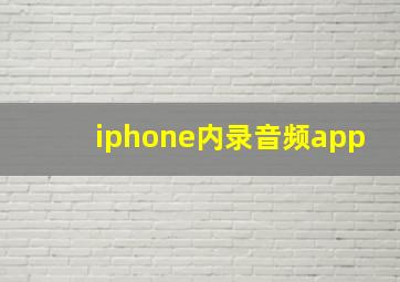 iphone内录音频app