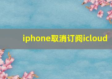 iphone取消订阅icloud