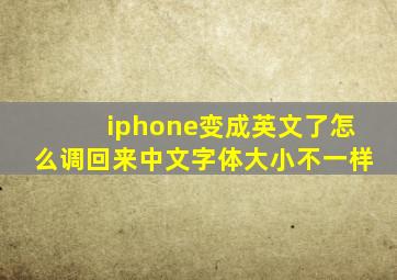 iphone变成英文了怎么调回来中文字体大小不一样