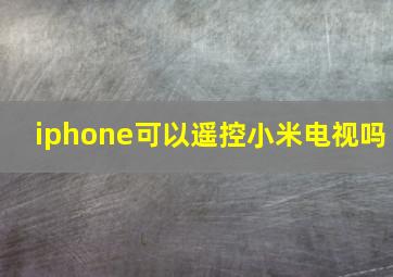 iphone可以遥控小米电视吗