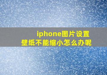 iphone图片设置壁纸不能缩小怎么办呢