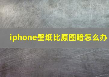 iphone壁纸比原图暗怎么办