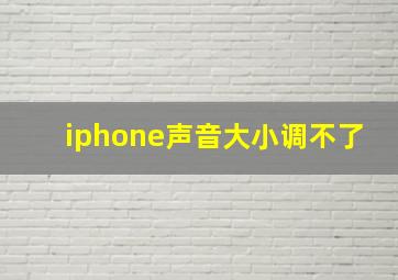 iphone声音大小调不了