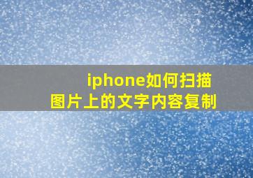 iphone如何扫描图片上的文字内容复制