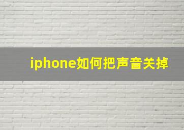 iphone如何把声音关掉