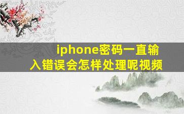 iphone密码一直输入错误会怎样处理呢视频