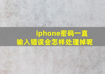 iphone密码一直输入错误会怎样处理掉呢