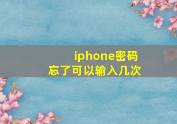 iphone密码忘了可以输入几次