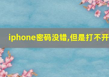 iphone密码没错,但是打不开