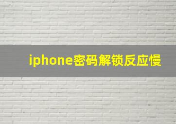 iphone密码解锁反应慢