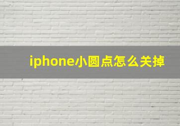 iphone小圆点怎么关掉