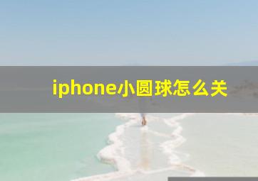 iphone小圆球怎么关