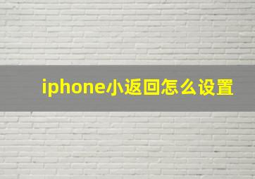 iphone小返回怎么设置