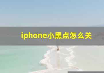 iphone小黑点怎么关