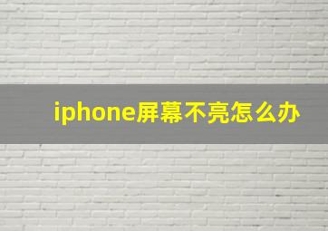 iphone屏幕不亮怎么办