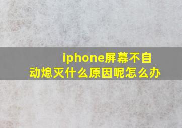 iphone屏幕不自动熄灭什么原因呢怎么办