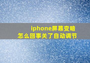 iphone屏幕变暗怎么回事关了自动调节