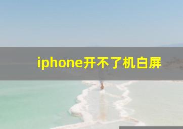 iphone开不了机白屏