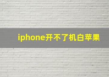 iphone开不了机白苹果