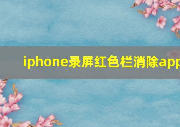 iphone录屏红色栏消除app