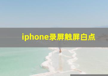 iphone录屏触屏白点