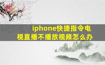 iphone快捷指令电视直播不播放视频怎么办