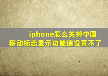 iphone怎么关掉中国移动标志显示功能键设置不了