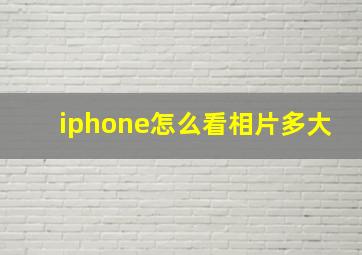 iphone怎么看相片多大