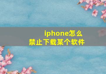 iphone怎么禁止下载某个软件