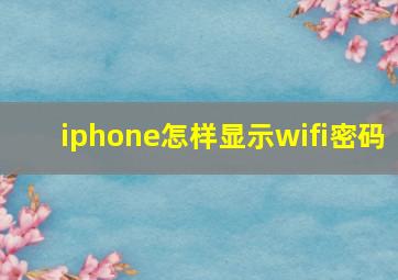 iphone怎样显示wifi密码