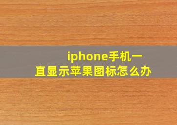 iphone手机一直显示苹果图标怎么办