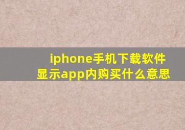 iphone手机下载软件显示app内购买什么意思