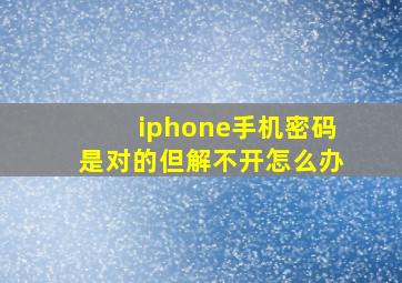 iphone手机密码是对的但解不开怎么办