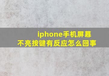 iphone手机屏幕不亮按键有反应怎么回事